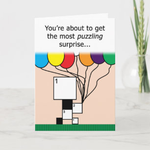 Carte CUSTOM Crossword Puzzle Birthday Card (11x11 Grid)