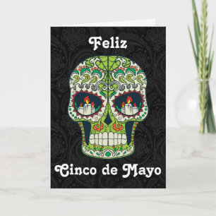 Carte Custom Feliz Cinco de Mayo Sugar Skull Card