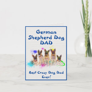 Carte Custom German Shepherd Papa Best Crazy Chien numér