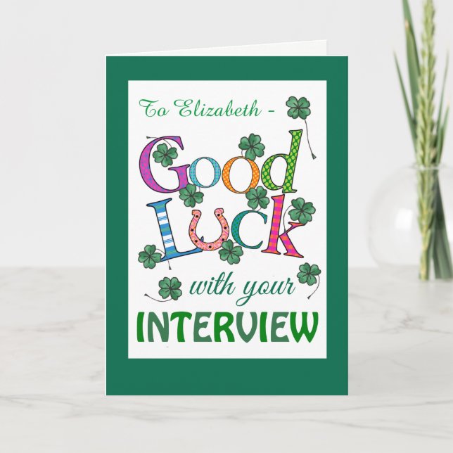 Carte Custom Good Luck Interview Four-leaf Clover (Devant)