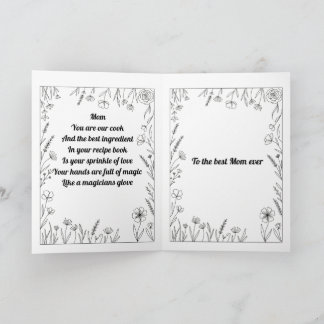 Carte Custom Heartfelt Mother's Day Poem Card.