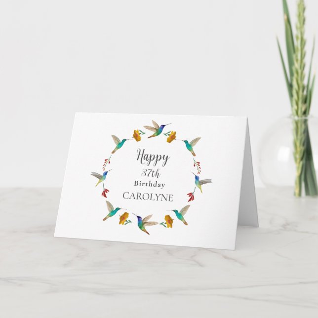 Carte Custom Hummingbird Birthday Card (Devant)