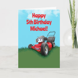 Carte Custom Kid's Lawn Mowing Birthday