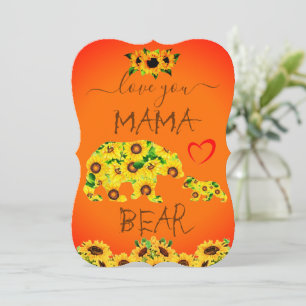 Carte Custom MAMA BEAR Sunflower Maman Anniversaire Fête
