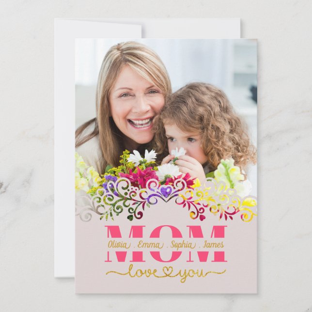 Carte Custom Mother's Day I Photo & Personal Message (Devant)
