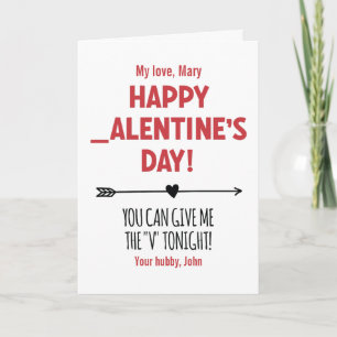 Carte CUSTOM Naughty Donnez-moi le 'V' Tonight Arrow Drô