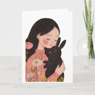 Carte Custom Pet and Owner Portrait Pet Illustration Por