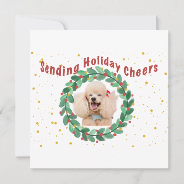 Carte Custom Photo Christmas Card with  Wreath (Devant)