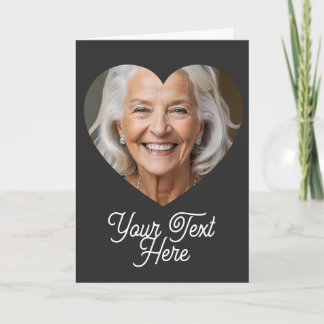 Carte Custom photo heart mask and text card
