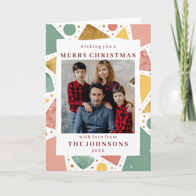 Carte Custom Photo Whimsical Geometric Frame Greeting (Devant)