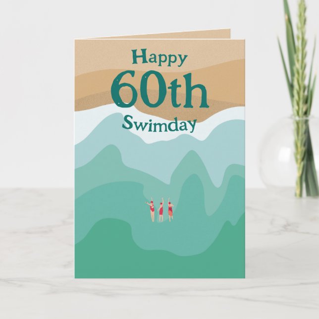 Carte Custom Retro Nage en eau libre 60e anniversaire (Devant)