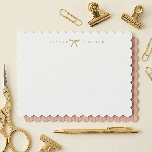 Carte Custom Stationery Note Card with Bow For Her (Créateur téléchargé)