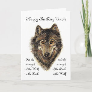 Carte Custom Uncle Birthday -Wolf and Pack Quote