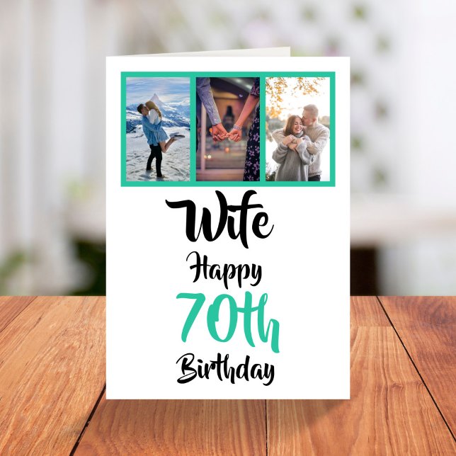 Carte Custom Wife 70e anniversaire Photo moderne (Créateur téléchargé)