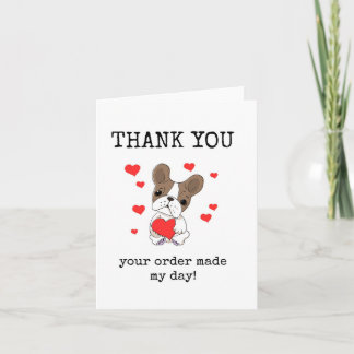 Carte Customer Thanks For Your Order Card, Thank You