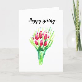 Carte customisée brillante des tulipes.