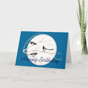 Carte Customisez cette Magpie, Aquarelle d'oiseaux Salut
