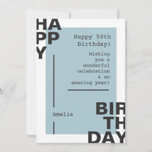 Carte Customisez votre nom et 50e anniversaire Salutatio