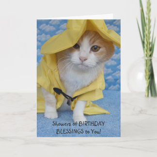 Carte Customizable Cat Shower of Blessings Birthday