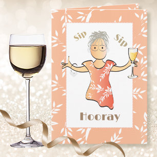Carte Cute 80e anniversaire Female Champagne Toast