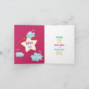 Carte Cute Amusant Drôle Fée Dents Personnalisé Merci