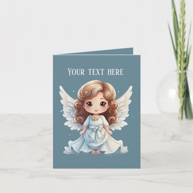 Carte Cute Angel Religieux ajouter un message (Devant)
