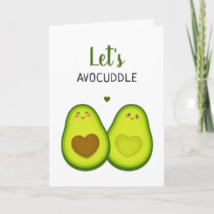 Carte Cute Avocado Romantique Cuddle Love Romantic Coupl