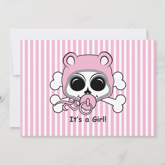 Carte Cute Baby Girl Skull (Devant)