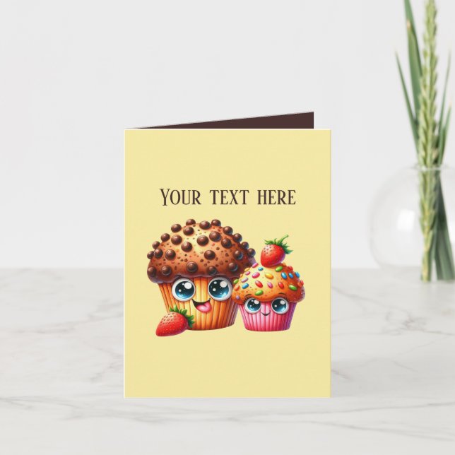 Carte Cute bakery muffins customizable (Devant)
