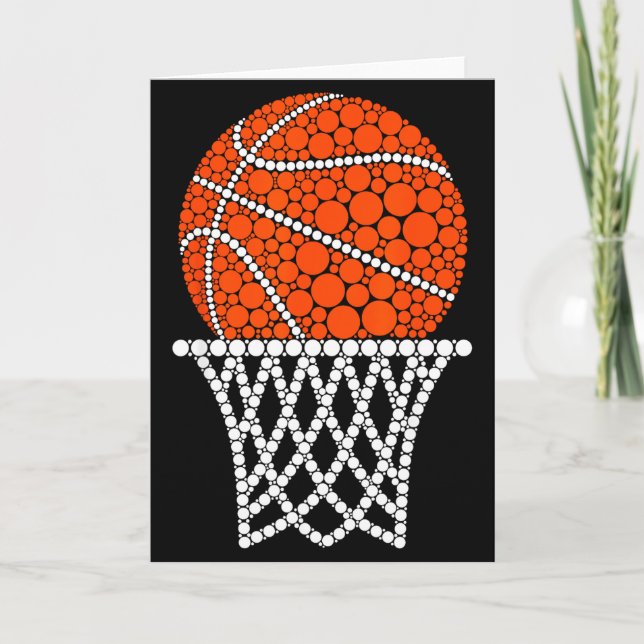 Carte Cute Basketball Polka Dot Art Student Happy Dot Da (Devant)