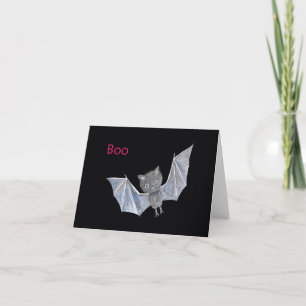 Carte Cute Bat Boo Drôle Adorable Bat Halloween