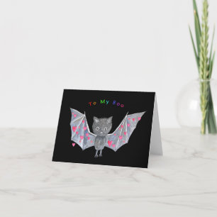 Carte Cute Bat To my Boo Love Valentine anniversaire 