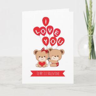 Carte Cute Bears Couple Valentine's Day Card
