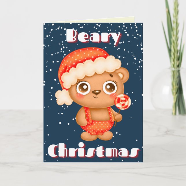 Carte Cute Beary Christmas Card (Devant)