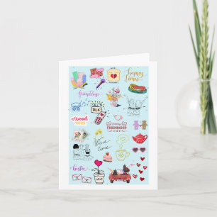 Carte Cute Besties Collage Funny Galentine's Card