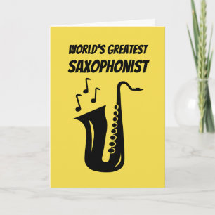 Carte Cute Birthday greeting card for saxophone player