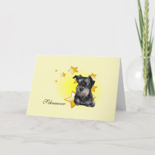 Carte Cute Black and Silver Schnauzer est une étoile