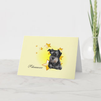 Carte Cute Black and Silver Schnauzer est une étoile
