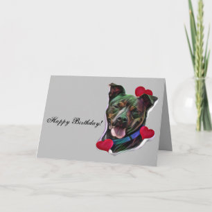 Carte Cute Brindle Pop Art Pit Bull Staffordshire Amour