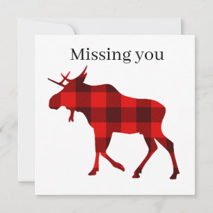 Carte Cute Buffalo plaid vous manque orignal
