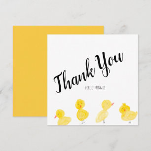 Carte Cute Canards Merci Baby shower d'aquarelle main