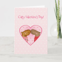 Carte Cute capybara Valentine's Day card