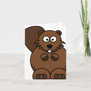 Carte Cute Cartoon Beaver Funny Bois Animal