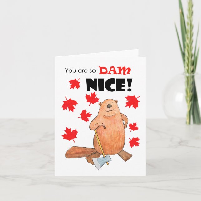 Carte Cute castor vous êtes si barrage gentil Canadien m (Devant)