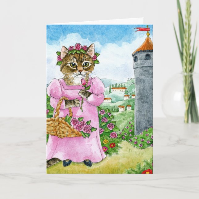 Carte Cute Cat Fairy Tale Rapunzel (Devant)