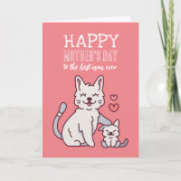 Cute Cat Mom Animal Cartoon Bonne fête des mères