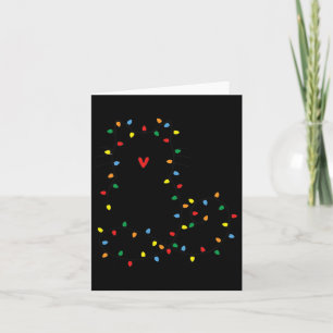 Carte Cute Chat Noël Lumière Graphique Chat Noir Maman L