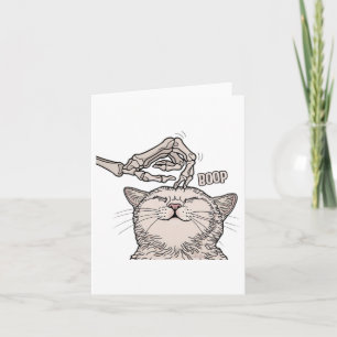 Carte Cute Chat Squelette Halloween Femme Animaux de com