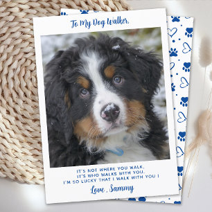 Carte Cute Chien Walker Personnalisé Animaux Merci photo