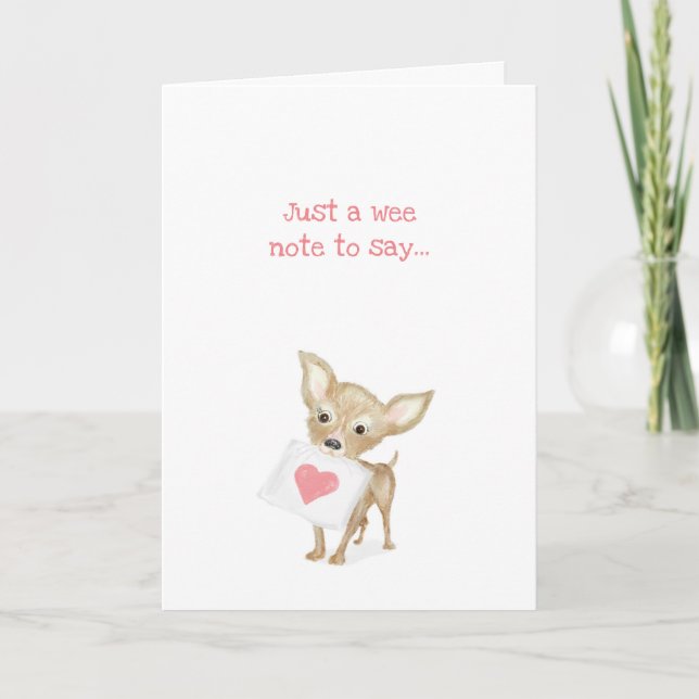 Carte Cute chihuahua Valentine's Day (Devant)